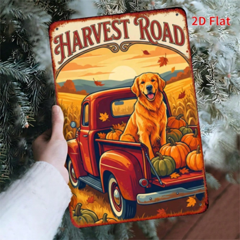 CIFbuy 金毛寻回犬金属墙饰 8x12，公路风景铁皮装饰家居（TikTok, temu 自提物流）