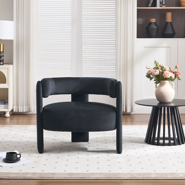 Accent Chair for Living Room, Velvet Comfy Single Sofa Chair Mid-Century Modern Armchair Wooden Legs for Bedroom Office Reading-21