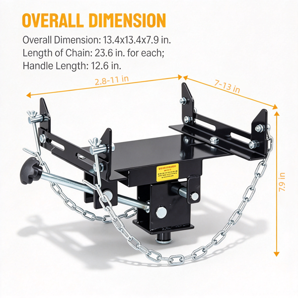 1100LBS/0.5T 低位运送顶架 黑 适用可拆装鞍座卧式千斤顶-7
