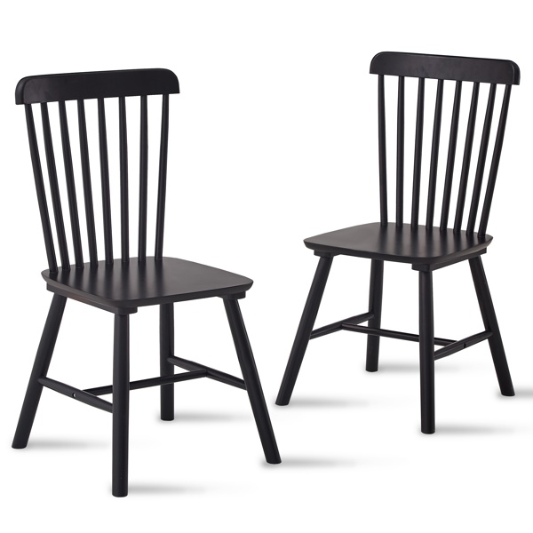 4 pieces of dining chair, black, rubber wood material, dining chair, solid wood chair, solid wood dining table chair-9