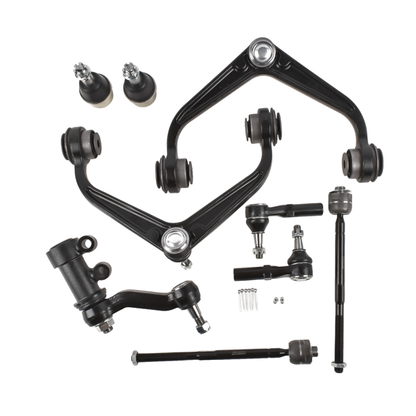 前悬挂套件 9Pcs Front Control Arms Tie Rods Kit Fit for Chevy Silverado 2500/3500 HD 2011-2019-2