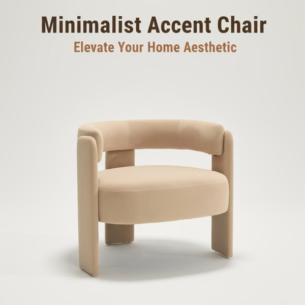 Accent Chair for Living Room, Velvet Comfy Single Sofa Chair Mid-Century Modern Armchair Wooden Legs for Bedroom Office Reading-12