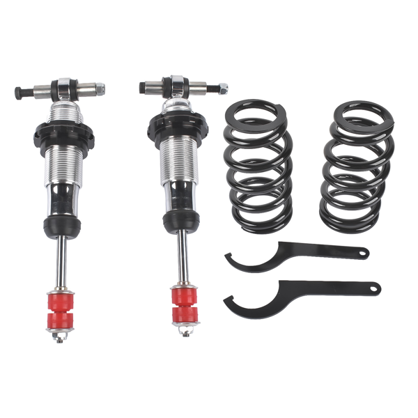 改装减震器套装 Pair 500lb Adjustable Coilover Shocks 6-coil springs Fits Ford Mustang II IFS-4