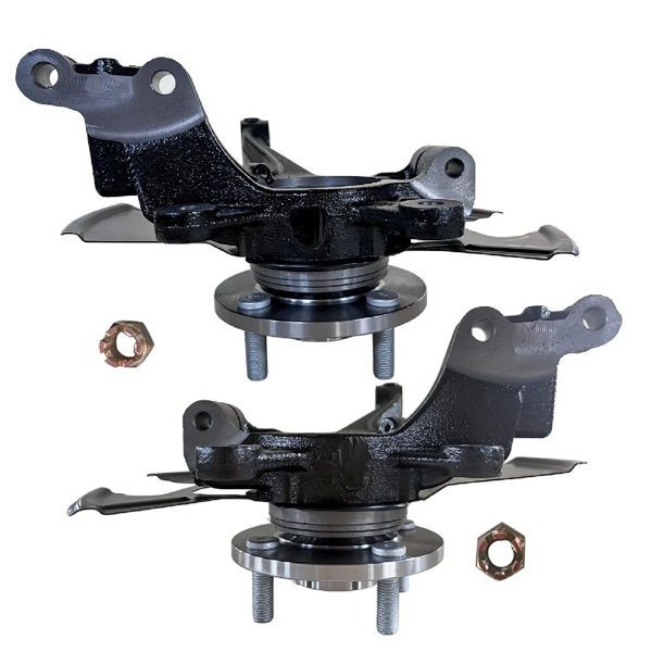 转向节总成 Pair Black Steering Knuckle Assembly Front Left+Right fits for 2014-2019 Ford Fiesta-3