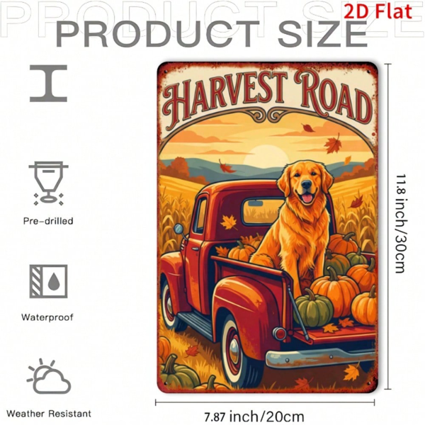CIFbuy 金毛寻回犬金属墙饰 8x12，公路风景铁皮装饰家居（TikTok, temu 自提物流）-6