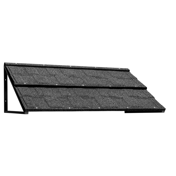 52"x18" 黑色 雨篷 铁框架 彩钢瓦涂层-1