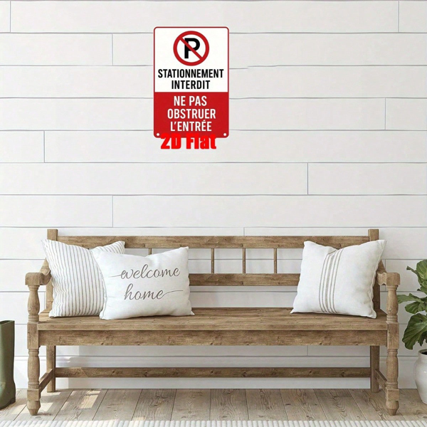 CIFbuy 2D平面金属墙牌 禁止停车 阻碍入口 法式铁艺装饰 8x12英寸（TikTok, temu 自提物流）-14
