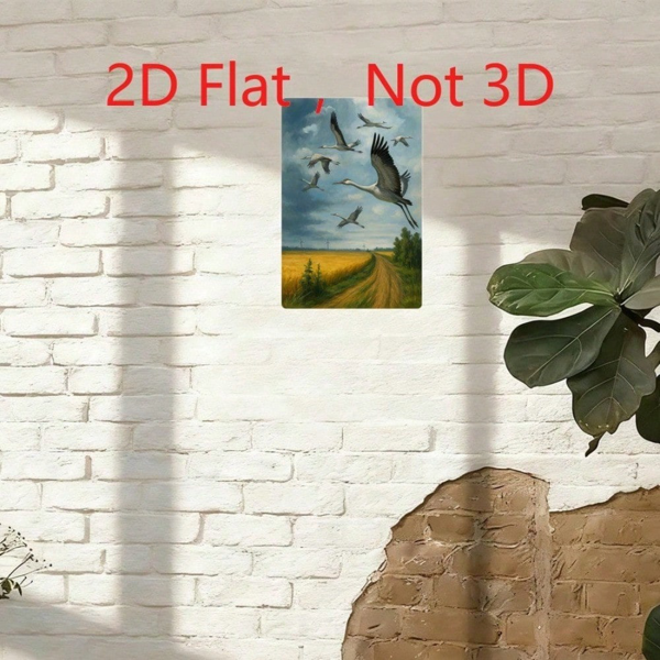 CIFbuy 2D平面印刷锡制画作 飞鹤金麦田 20x30厘米 装饰（TikTok, temu 自提物流）-2