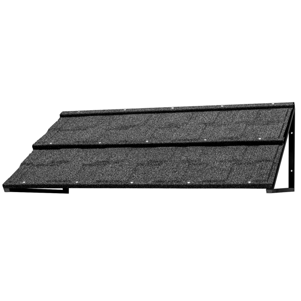 52"x18" 黑色 雨篷 铁框架 彩钢瓦涂层-4