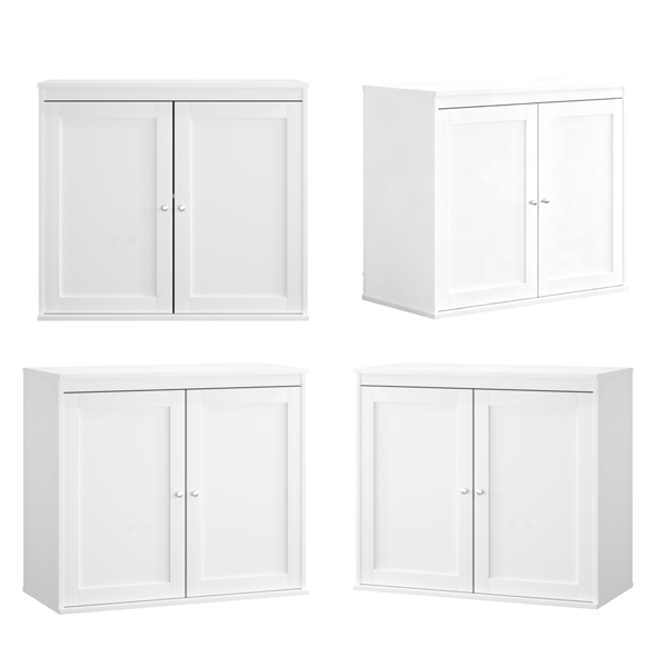 Kitchen Storage Cabinet with Double Doors, Coffee Bar Cabinet with Adjustable Shelves, Sideboard Buffet for Dining Room, Living Room or Entryway, Modern White Cupboard-29