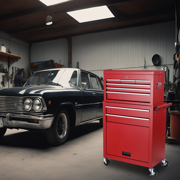 Tool Chest, 8-Drawer Rolling Tool Storage Cabinet with 2 in 1 Detachable Top Tool Box, Liner, Lockable Wheels, Side Hooks,Metal Tool Cart for Garage-7