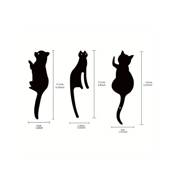 CIFbuy 3件装金属猫墙饰，防锈现代简约猫咪挂饰，客厅、卧室、办公室的美观猫咪墙面点缀，猫爱好者们的贴心礼物（TikTok, temu 自提物流）-5