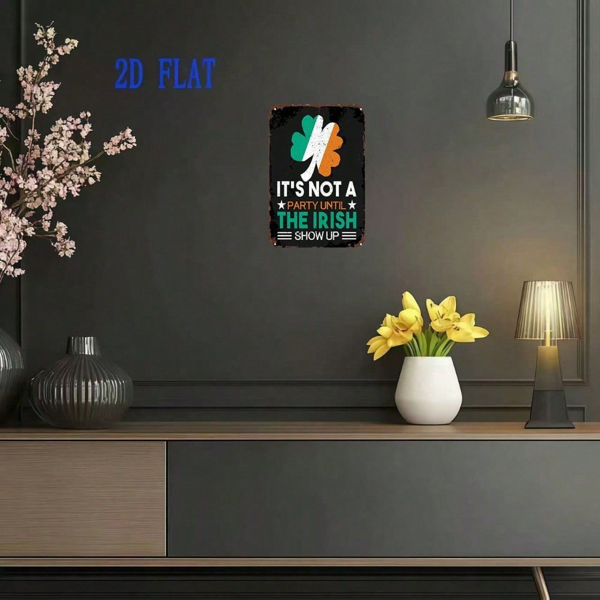 CIFbuy 复古爱尔兰四叶草金属壁饰 8x12，圣帕特里克节主题艺术品（TikTok, temu 自提物流）-6