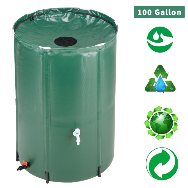 【替换49738622】100gal  绿色  PVC 可折叠 集雨桶-5