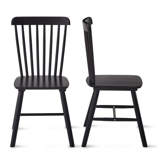 4 pieces of dining chair, black, rubber wood material, dining chair, solid wood chair, solid wood dining table chair-6