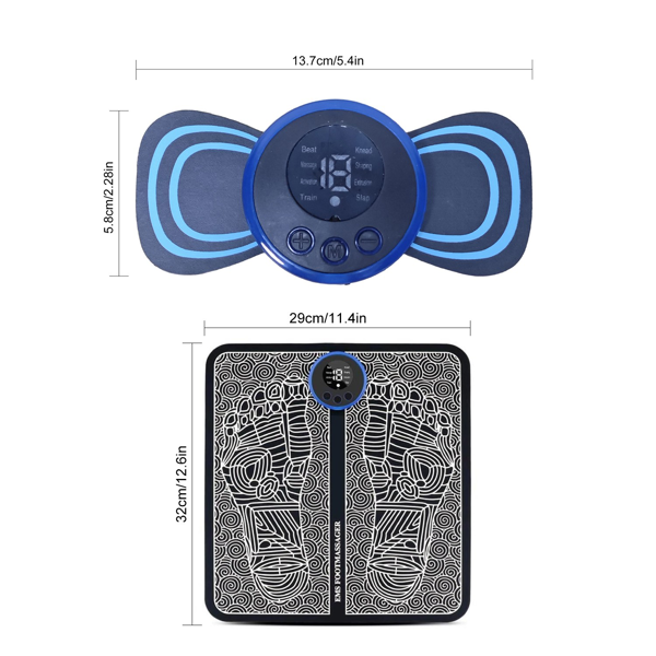 USB电动便携式肩颈按摩器+足部按摩垫 血液循环舒缓放松按摩套装  (美国站点包邮物流发USPS/DHL/Fedex/UPS，不接受指定物流，TK/TEMU仅自提)-2