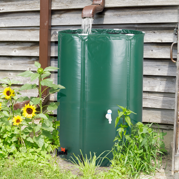 【替换49738622】100gal  绿色  PVC 可折叠 集雨桶-28