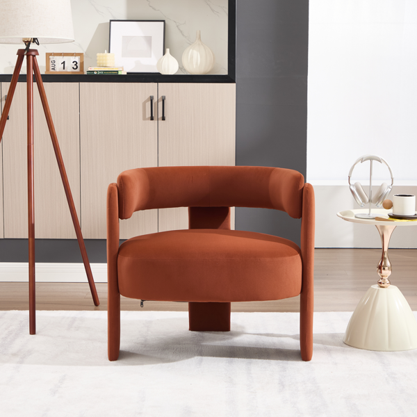 Accent Chair for Living Room, Velvet Comfy Single Sofa Chair Mid-Century Modern Armchair Wooden Legs for Bedroom Office Reading-8