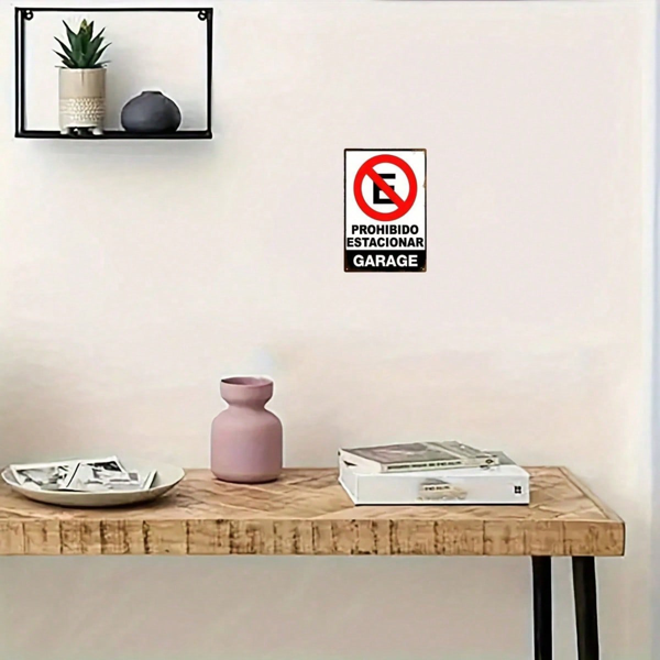 CIFbuy 复古“禁止停车”标志 2D 平面金属，Prohibido Estacionar 8x12 墙面装饰（TikTok, temu 自提物流）-8