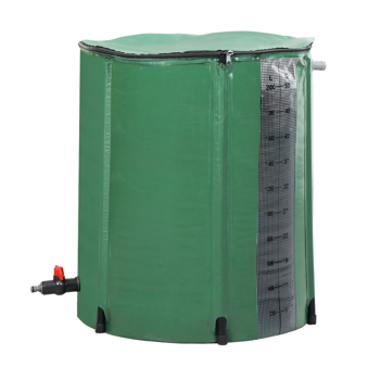 【替换71469282】50gal  绿色  带刻度  PVC  集雨桶