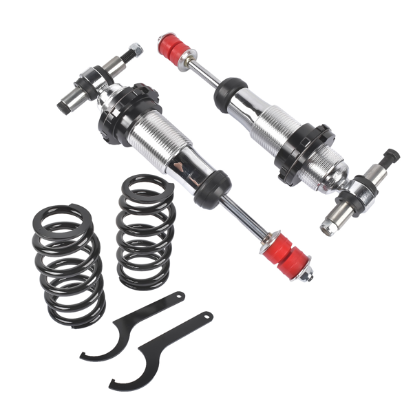 改装减震器套装 Pair 500lb Adjustable Coilover Shocks 6-coil springs Fits Ford Mustang II IFS-7