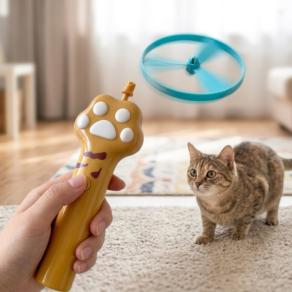 可充电猫咪飞盘发射器 互动式抓猫飞盘玩具，含10个飞盘，猫咪玩具宠物玩具 (美国站点包邮物流发USPS/DHL/Fedex/UPS，不接受指定物流，TK/TEMU仅自提)-7