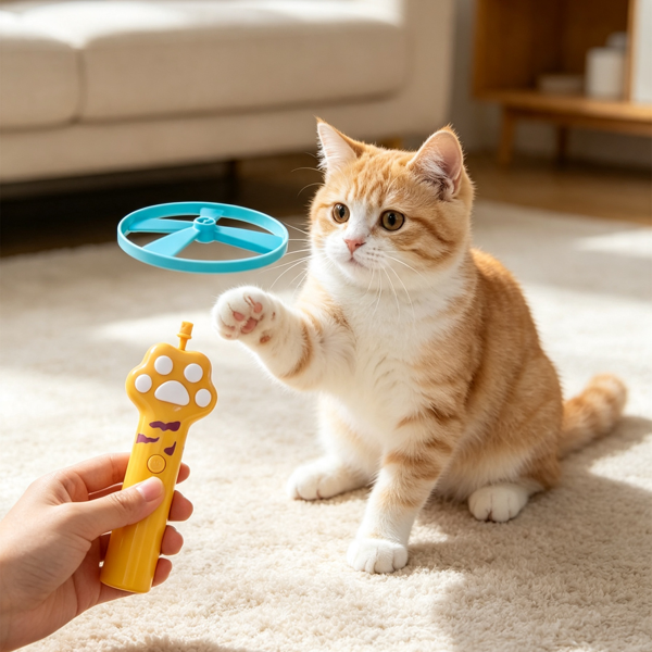 可充电猫咪飞盘发射器 互动式抓猫飞盘玩具，含10个飞盘，猫咪玩具宠物玩具 (美国站点包邮物流发USPS/DHL/Fedex/UPS，不接受指定物流，TK/TEMU仅自提)-8