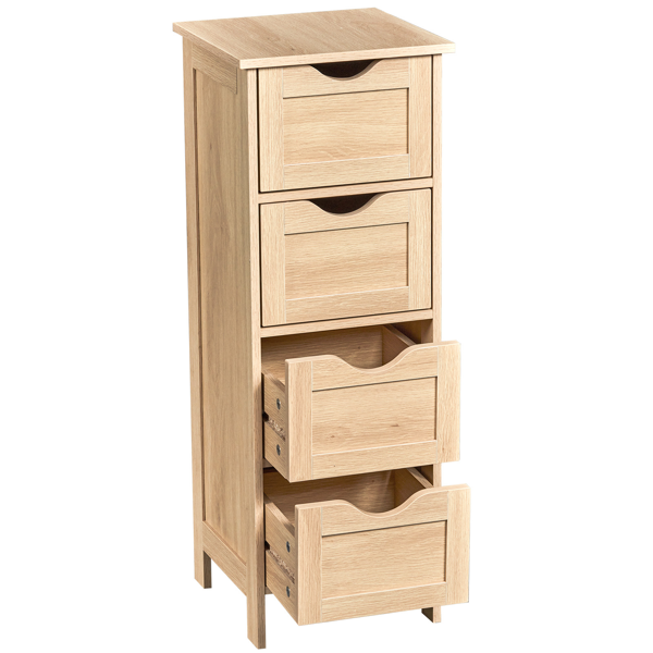 4抽屉密度板三胺贴面浴室立柜 30*30*82cm 原木色-4