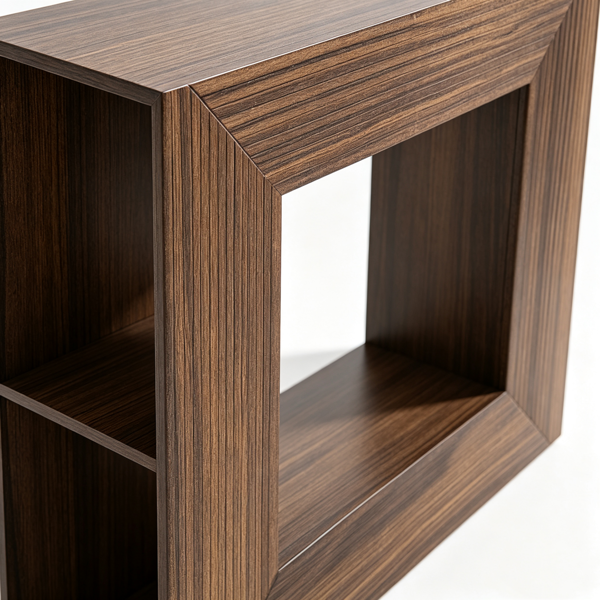 【禁售亚马逊】胡桃木色 回形 密度板吸塑 110*30*82cm 玄关桌-6