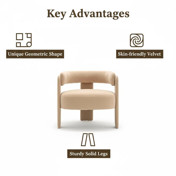 Accent Chair for Living Room, Velvet Comfy Single Sofa Chair Mid-Century Modern Armchair Wooden Legs for Bedroom Office Reading-15