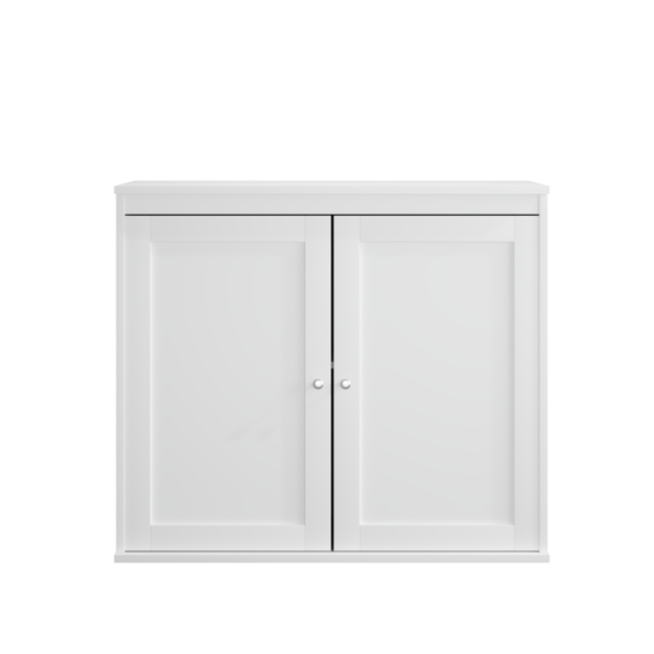 Kitchen Storage Cabinet with Double Doors, Coffee Bar Cabinet with Adjustable Shelves, Sideboard Buffet for Dining Room, Living Room or Entryway, Modern White Cupboard-28