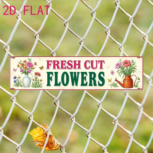 CIFbuy 复古金属花卉招牌 4x16，乡村风铝制花园庭院墙面装饰（TikTok, temu 自提物流）-4