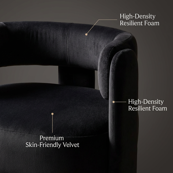 Accent Chair for Living Room, Velvet Comfy Single Sofa Chair Mid-Century Modern Armchair Wooden Legs for Bedroom Office Reading-10