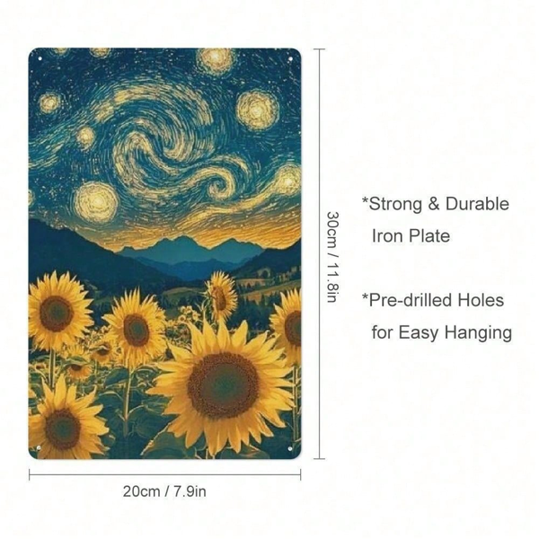 CIFbuy 金属向日葵标志 8x12，耐用铁质墙面装饰，适用于家居、厨房与花园（TikTok, temu 自提物流）-4