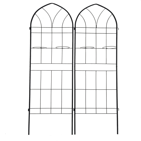 4 Pack Metal Garden Trellis 78.7" x 19.7" Rustproof Trellis for Climbing Plants Outdoor Flower Support Black-14