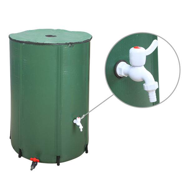 【替换49738622】100gal  绿色  PVC 可折叠 集雨桶-3
