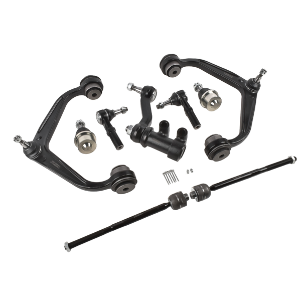 前悬挂套件 9Pcs Front Control Arms Tie Rods Kit Fit for Chevy Silverado 2500/3500 HD 2011-2019-5