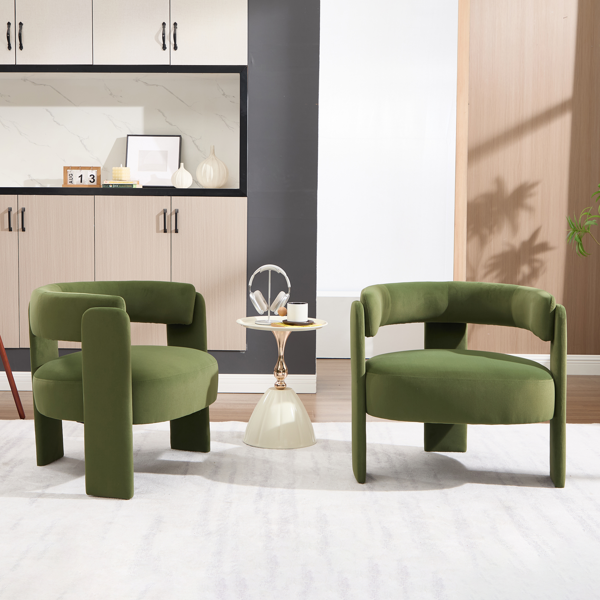 Accent Chair for Living Room, Velvet Comfy Single Sofa Chair Mid-Century Modern Armchair Wooden Legs for Bedroom Office Reading-16