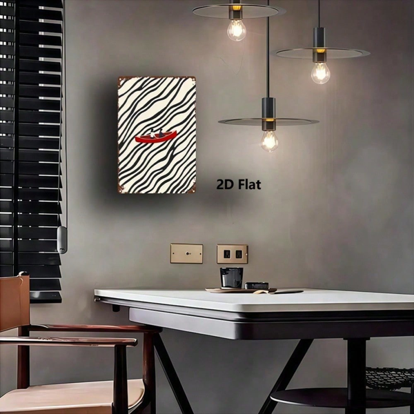 CIFbuy 铁皮彩绘红船波浪背景，乡村风墙面装饰牌 20x30厘米（TikTok, temu 自提物流）-3