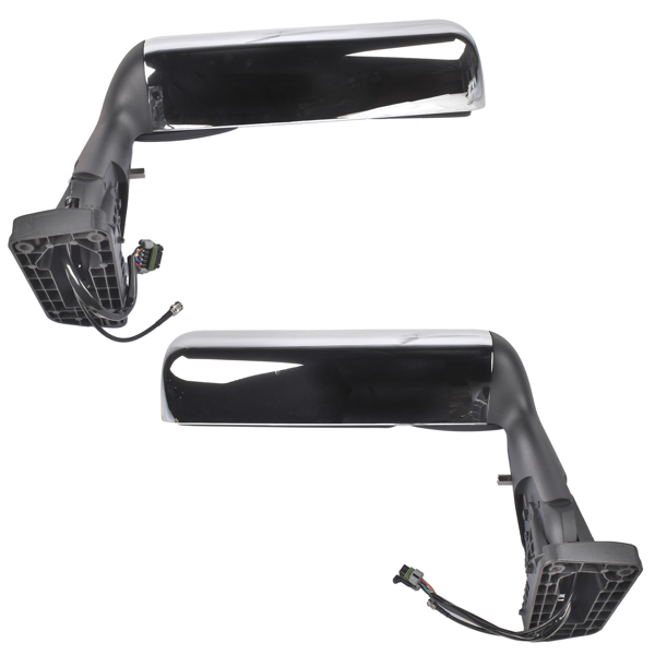 后视镜 2Pcs Front Left and Right Chrome Power View Door Mirror with Turn Signal Light Fits for International Harvester MV607 2018-2026-4