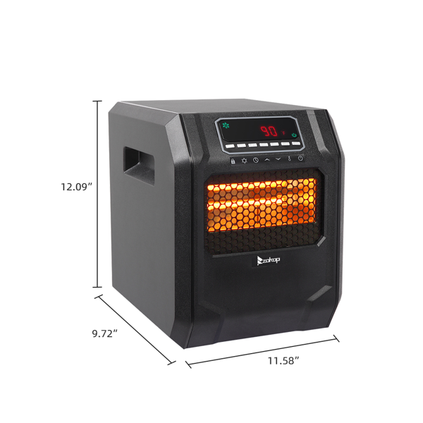美规 120V 120V,1500W 取暖器 黑色 塑料 石英管/显示屏/配遥控器 箱体式-2