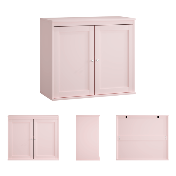 Kitchen Storage Cabinet with Double Doors, Coffee Bar Cabinet with Adjustable Shelves, Sideboard Buffet for Dining Room, Living Room or Entryway, Pink-22