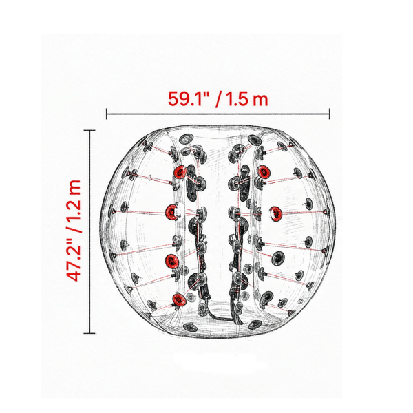 2件套5FT充气球0.8mm PVC球身防撞球-3