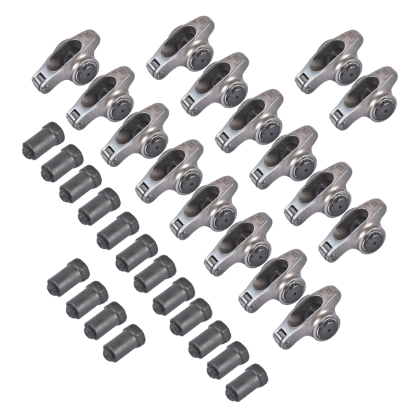 摇臂 Set of 16 Roller Rocker Arms 1.6 Ratio Replacement for Ford SBF 289 302 351W Stainless Steel-2