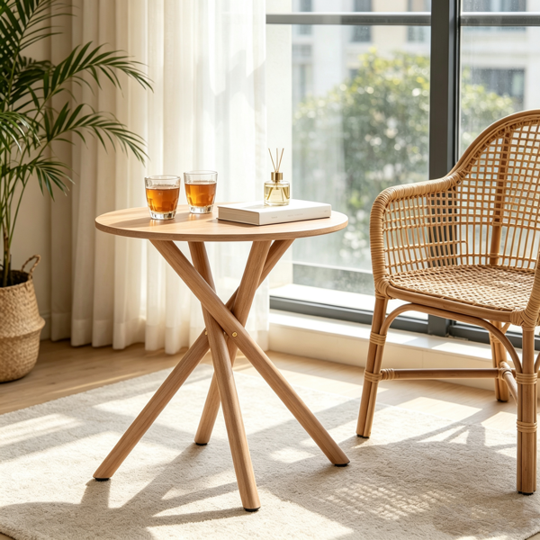 【禁售亚马逊】原木色 密度板贴三胺+铁 60*60*60cm 热转印 交叉腿 边几-12