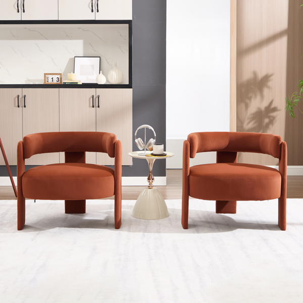 Accent Chair for Living Room, Velvet Comfy Single Sofa Chair Mid-Century Modern Armchair Wooden Legs for Bedroom Office Reading-10