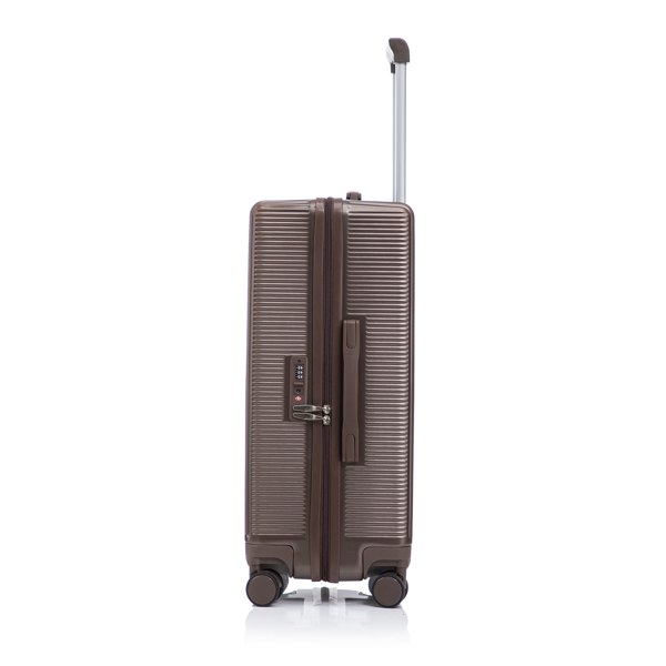 20"/24"/28" 3件套 ABS材质万向轮行李箱，登机箱，同色系，TSA密码锁（棕色）-5