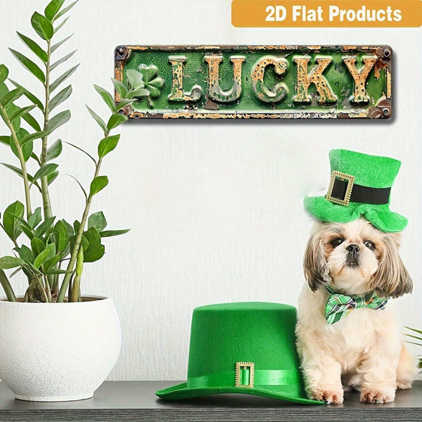 CIFbuy 复古铝制四叶草壁饰 16x4，乡村风幸运标志艺术品（TikTok, temu 自提物流）-4