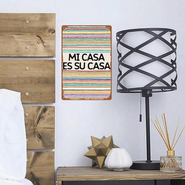CIFbuy 锡制金属牌“Mi Casa Es Su Casa” 复古怀旧风厨房酒吧家居墙面装饰 8x12英寸 趣味乔迁礼物（TikTok, temu 自提物流）-7