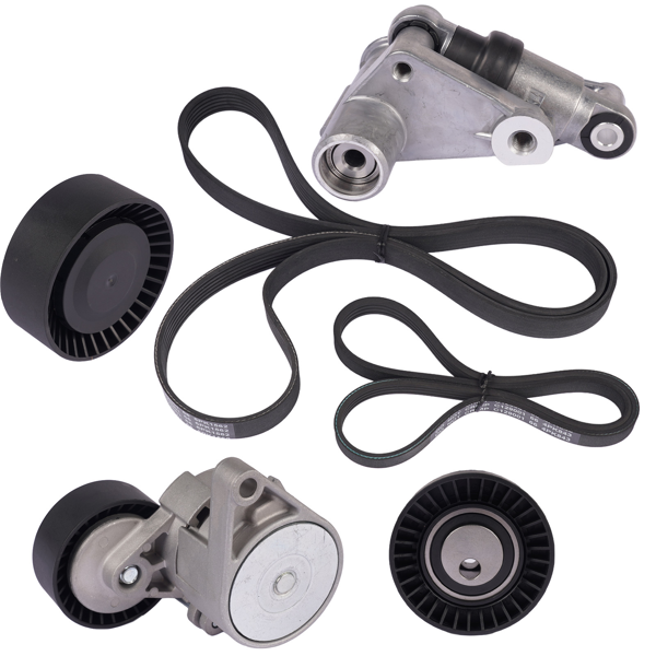 皮带涨紧轮套装 Idler Pulley Kit + Serpentine Belt + Tensioner Replacement for BMW Z4 X3 X5 E36 E39 E46 E53-8